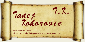 Tadej Kokorović vizit kartica
